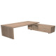 Scrivania Manager Prestige - con mobile servizio reversibile - 180 x 90 x 74 cm - ciliegio arabis