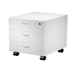 Cassettiera Essence - 3 cassetti - con ruote - 41,5 x 49,5 x 57,6 cm - bianco