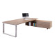 Scrivania Manager Prestige Metal - con mobile servizio reversibile - 180 x 90 x 74 cm - ciliegio arabis