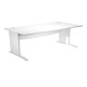 Scrivania Operativa Agorà Basic - fianchi a L melaminico - 140 x 80 x H 73 cm - bianco