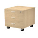 Cassettiera Essence - 3 cassetti - con ruote - 41,5 x 49,5 x 57,6 cm - Rovere