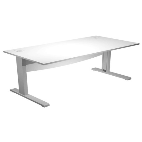 Scrivania Operativa Agorà Basic - fianchi a L metallo - 120 x 80 x L 73 cm - bianco