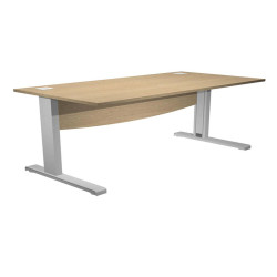 Scrivania Operativa Agorà Basic - fianchi a L metallo - 160 x 80 x L 73 cm - rovere