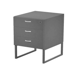 Cassettiera Essence - 3 cassetti - con supporto metal - 41,5 x 49,5 x 57,6 cm - Antracite/Antracite