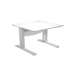 Scrivania Operativa Agorà Basic - fianchi a L metallo - 80 x 80 x L 73 cm - bianco