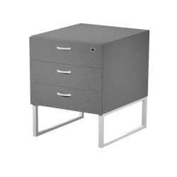 Cassettiera Essence - 3 cassetti - con supporto metal - 41,5 x 49,5 x 57,6 cm - Antracite/Bianco