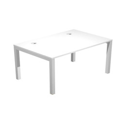 Scrivania singola Agorà - 120 x 80 x 74,6 cm - Bianco/grigio alluminio