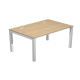 Scrivania singola Agorà - 120 x 80 x 74,6 cm - Rovere/grigio alluminio