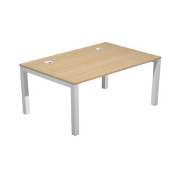 Scrivania singola Agorà - 120 x 80 x 74,6 cm - Rovere/grigio alluminio