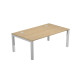 Scrivania singola Agorà - 140 x 80 x 74,6 cm - Rovere/grigio alluminio