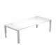 Scrivania singola Agorà - 160 x 80 x 74,6 cm - Bianco/grigio alluminio