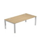 Scrivania singola Agorà - 160 x 80 x 74,6 cm - Rovere/grigio alluminio