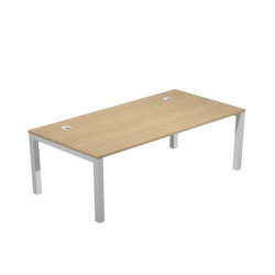 Scrivania singola Agorà - 160 x 80 x 74,6 cm - Rovere/grigio alluminio