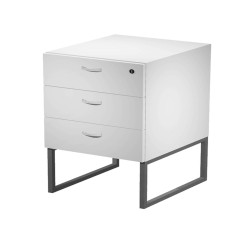 Cassettiera Essence - 3 cassetti - con supporto metal - 41,5 x 49,5 x 57,6 cm - Bianco/Antracite