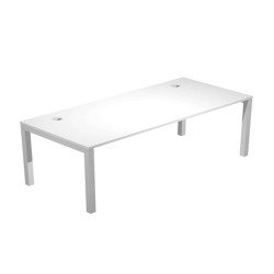 Scrivania singola Agorà - 180 x 80 x 74,6 cm - Bianco/grigio alluminio