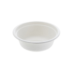 Ciotola monouso Bio - rotonda - diametro 13,5 cm - 350 ml - cellulosa - bianco - Leone - conf. 50 pezzi