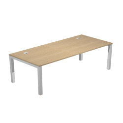 Scrivania singola Agorà - 180 x 80 x 74,6 cm - Rovere/grigio alluminio