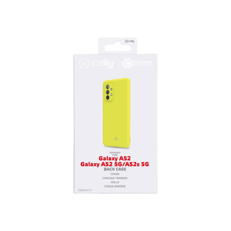 Celly Cromo - Cover per cellulare - TPU (poliuretano termoplastico) - giallo - per Samsung Galaxy A52, A52 5G, A52s 5G