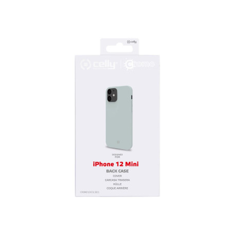 Celly Cromo - Cover per cellulare - TPU (poliuretano termoplastico), rivestimento in silicone - blu - per Apple iPhone 12 mini
