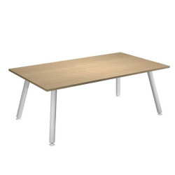 Scrivania Skinny Metal - 140 x 80 x H 74,4 cm - bianco / rovere