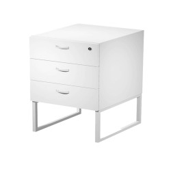 Cassettiera Essence - 3 cassetti - con supporto metal - 41,5 x 49,5 x 57,6 cm - Bianco/Bianco