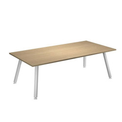 Scrivania Skinny Metal - 160 x 80 x H 74,4 cm - bianco / rovere
