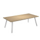 Scrivania Skinny Metal - 180 x 80 x H 74,4 cm - bianco / rovere