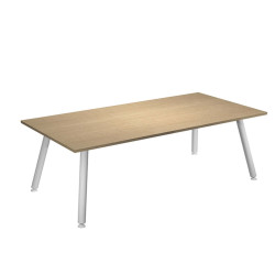 Scrivania Skinny Metal - 180 x 80 x H 74,4 cm - bianco / rovere