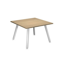 Scrivania Skinny Metal - 80 x 80 x H 74,4 cm - bianco / rovere