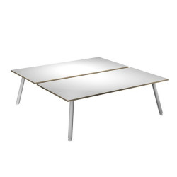 Scrivania Skinny Metal a 2 postazioni contrapp. - 120 x 166 cm - bianco
