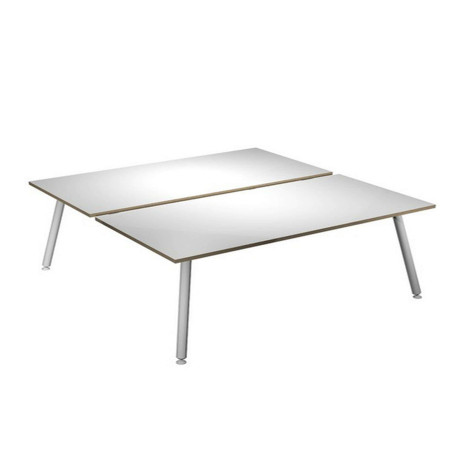 Scrivania Skinny Metal a 2 postazioni contrapp. - 120 x 166 cm - bianco
