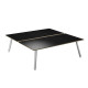 Scrivania Skinny Metal a 2 postazioni contrapp. - 120 x 166 cm - bianco / nero venato