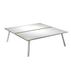 Scrivania Skinny Metal a 2 postazioni contrapp. - 140 x 166 cm - bianco