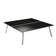 Scrivania Skinny Metal a 2 postazioni contrapp. - 140 x 166 cm - bianco / nero venato