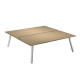 Scrivania Skinny Metal a 2 postazioni contrapp. - 140 x 166 cm - bianco / rovere