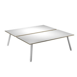 Scrivania Skinny Metal a 2 postazioni contrapp. - 160 x 166 cm - bianco