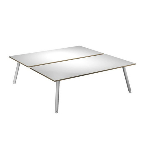 Scrivania Skinny Metal a 2 postazioni contrapp. - 160 x 166 cm - bianco