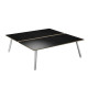Scrivania Skinny Metal a 2 postazioni contrapp. - 160 x 166 cm - bianco / nero venato