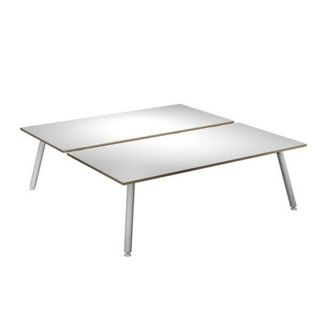 Scrivania Skinny Metal a 2 postazioni contrapp. - 180 x 166 cm - bianco