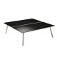 Scrivania Skinny Metal a 2 postazioni contrapp. - 180 x 166 cm - bianco / nero venato