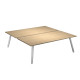 Scrivania Skinny Metal a 2 postazioni contrapp. - 180 x 166 cm - bianco / rovere