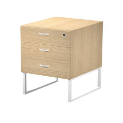 Cassettiera Essence - 3 cassetti - con supporto metal - 41,5 x 49,5 x 57,6 cm - Rovere/Bianco