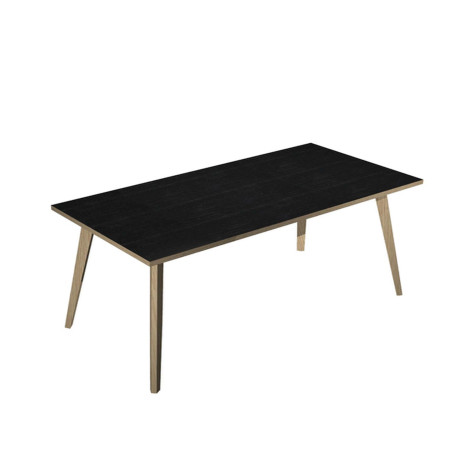 Scrivania Woody - 120 x 80 x H 74,4 cm - rovere / nero venato