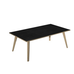 Scrivania Woody - 140 x 80 x H 74,4 cm - rovere / nero venato