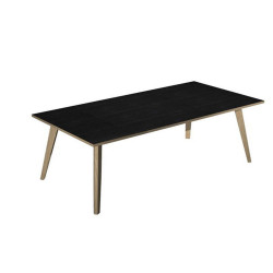 Scrivania Woody - 160 x 80 x H 74,4 cm - rovere / nero venato