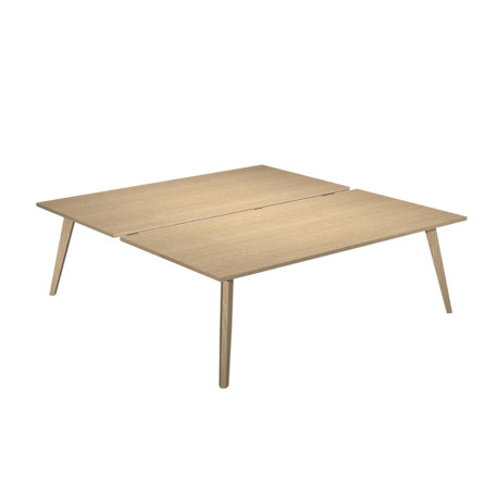Scrivania Woody a 2 postazioni contrap. - 120 x 166 cm - rovere