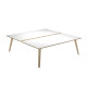 Scrivania Woody a 2 postazioni contrap. - 120 x 166 cm - rovere / bianco