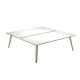 Scrivania Woody a 2 postazioni contrap. - 140 x 166 cm - rovere / bianco