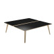 Scrivania Woody a 2 postazioni contrap. - 140 x 166 cm - rovere / nero venato