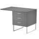 Cassettiera Essence - 3 cassetti - con supporto metal e top - 41,5 x 49,5 x 57,6 cm - Antracite/Bianco